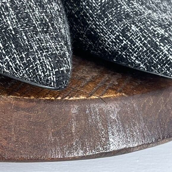 Banana Republic Heels Pumps Womens 8.5 Black White Tweed Fabric Leather - Picture 10 of 12